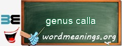 WordMeaning blackboard for genus calla